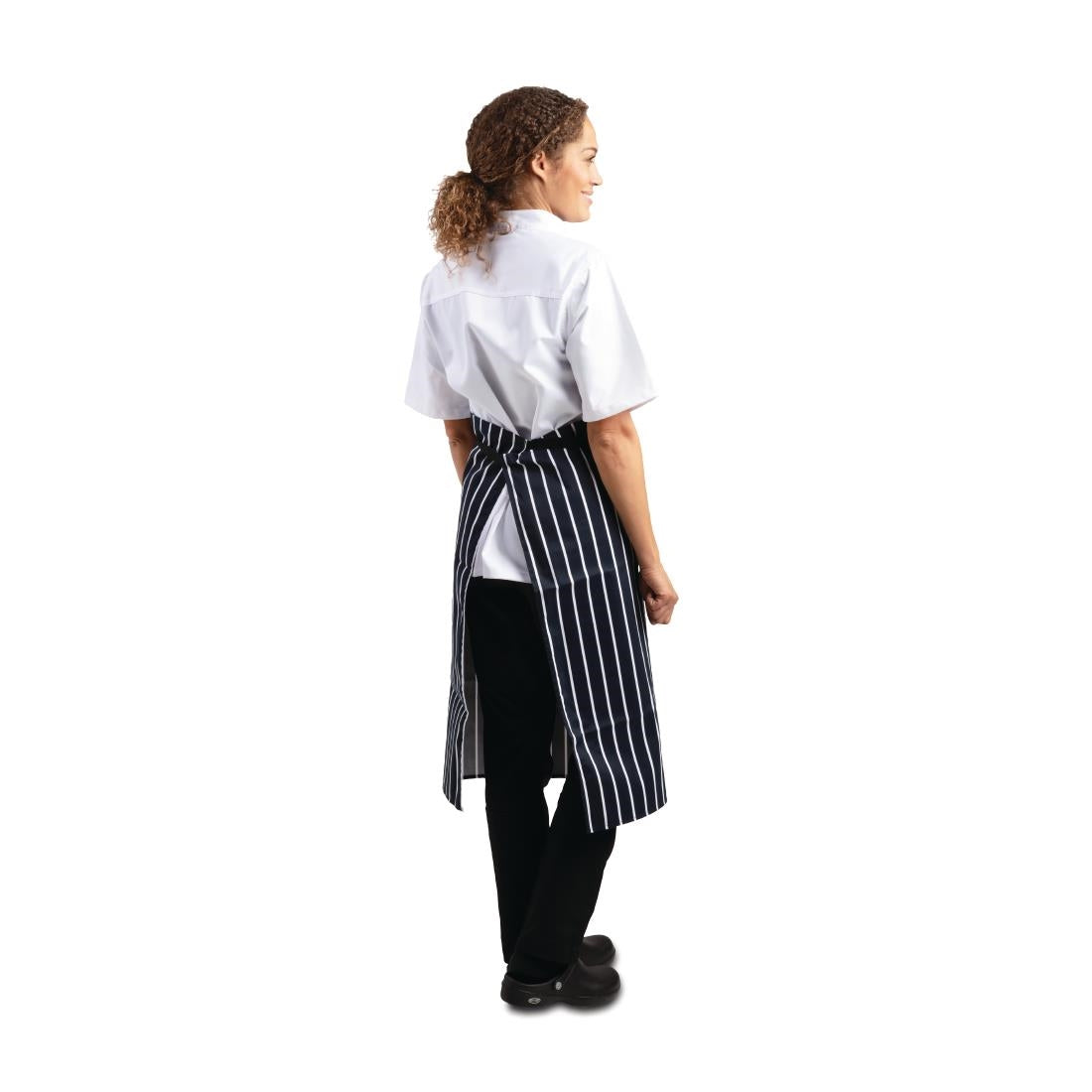 A647 Whites Butchers Waist Apron  Blue and White Stripe