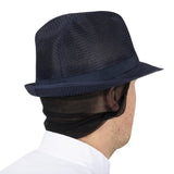 A654-L Trilby Hat with Snood Navy Blue