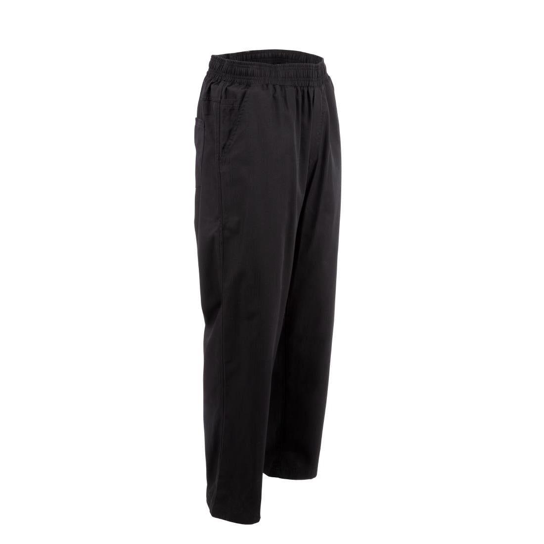 A695-L Chef Works Unisex Better Built Baggy Chefs Trousers Black L