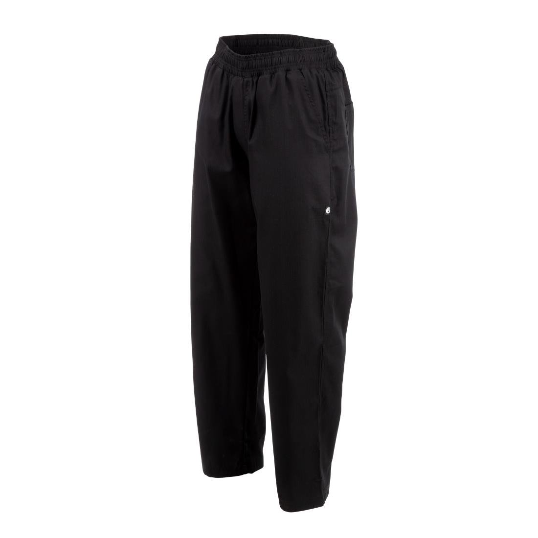 A695-S Chef Works Unisex Better Built Baggy Chefs Trousers Black S