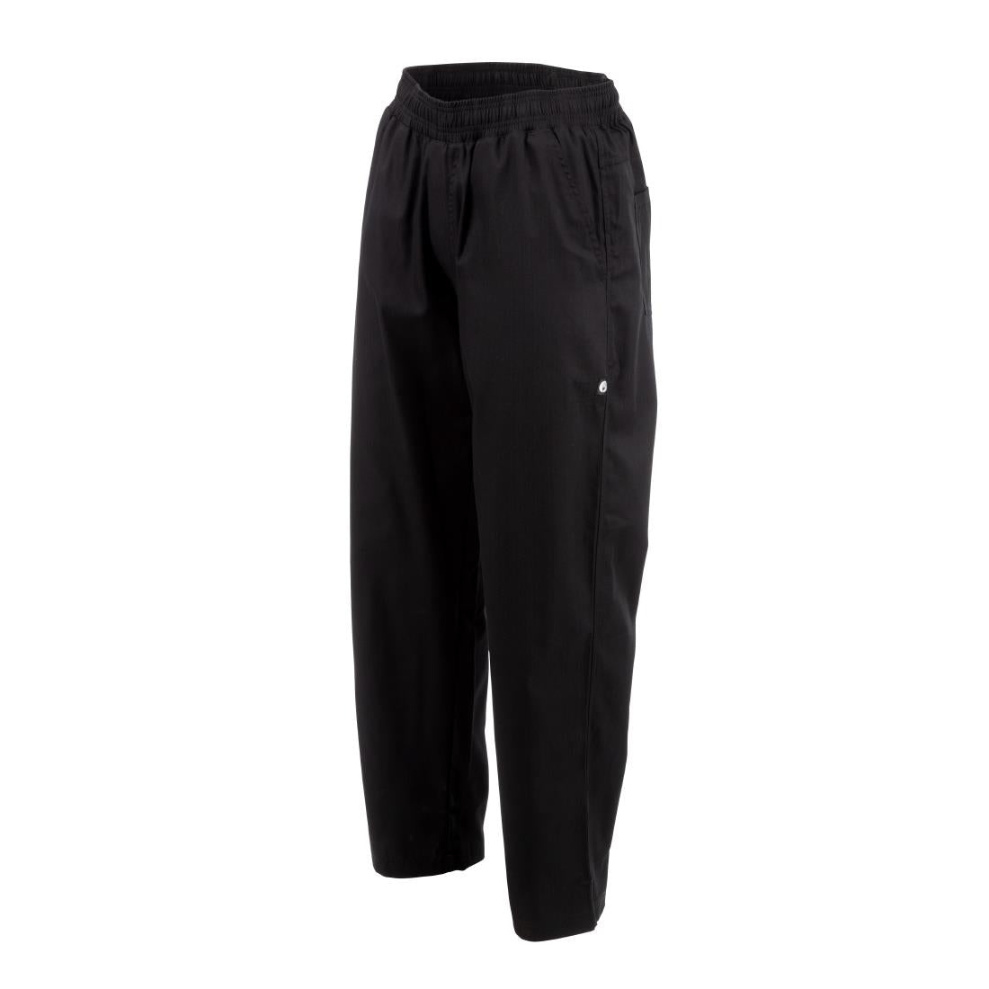 A695-L Chef Works Unisex Better Built Baggy Chefs Trousers Black L