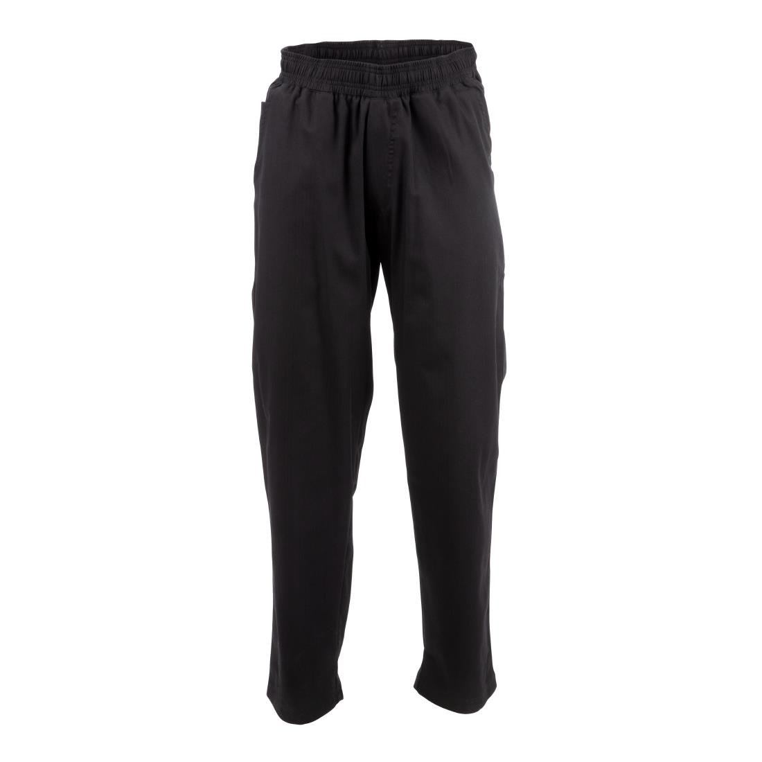 A695-XS Chef Works Unisex Better Built Baggy Chefs Trousers Black XS