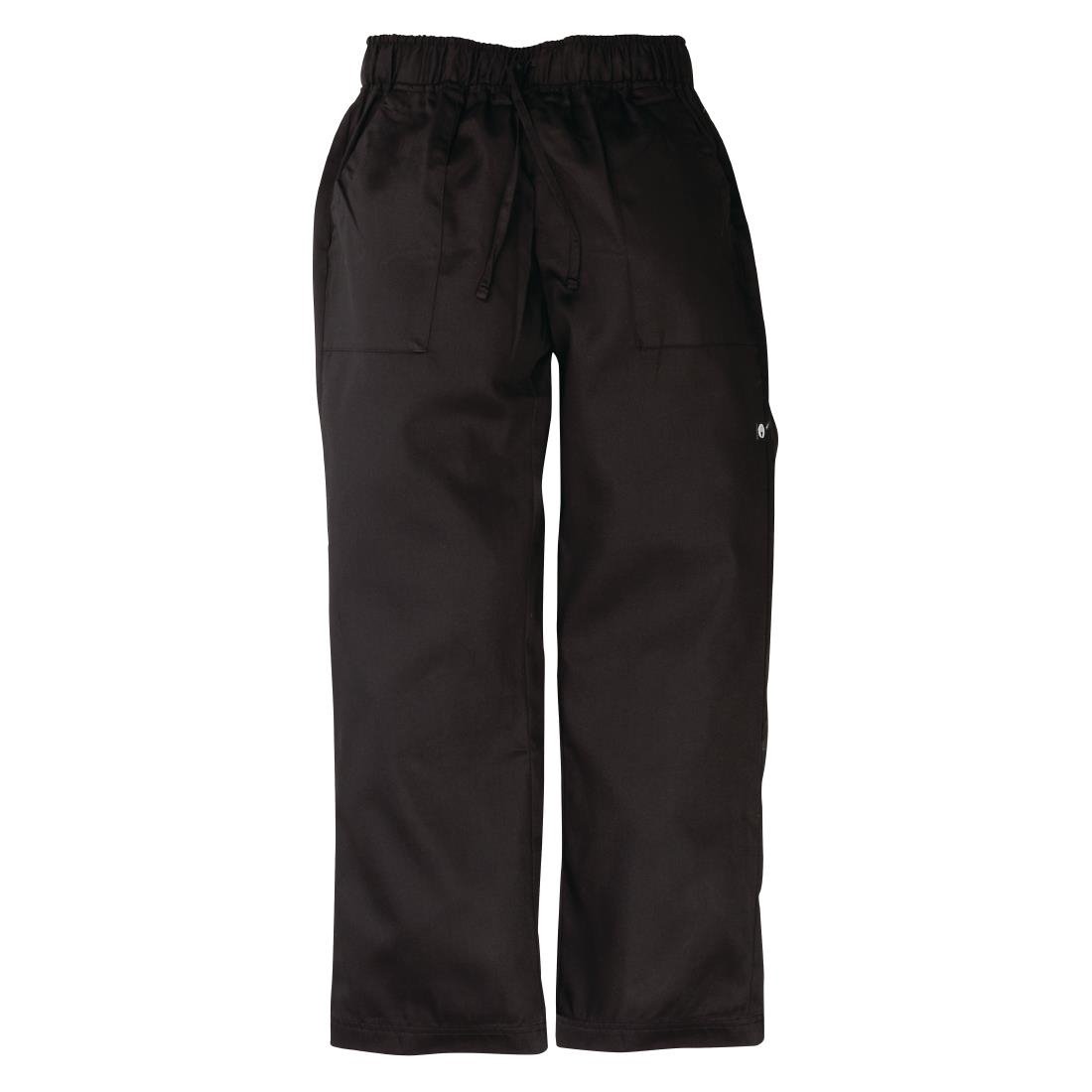 A695-XS Chef Works Unisex Better Built Baggy Chefs Trousers Black XS