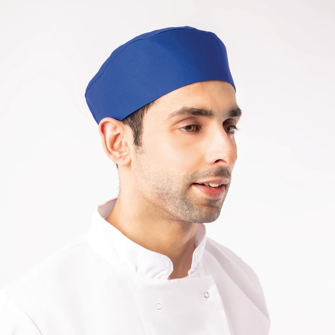 A706 Whites Chefs Skull Cap Royal Blue