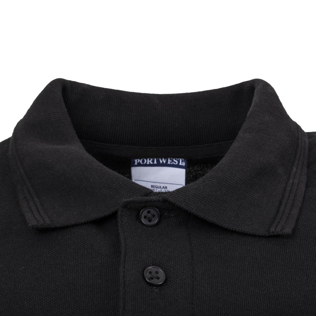 A735-M Portwest Unisex Polo Shirt Black M