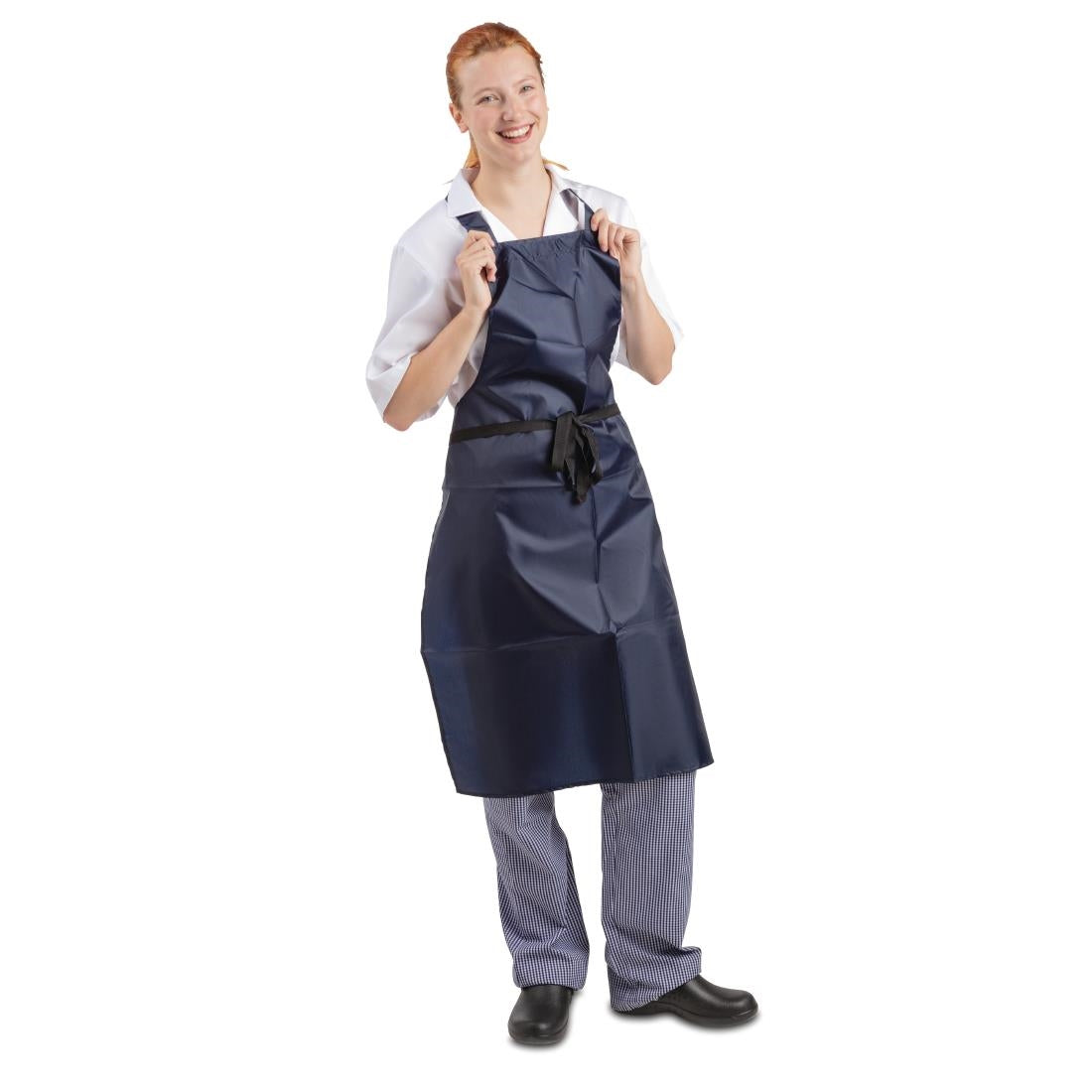 A896 Whites Light Duty Waterproof Bib Apron Blue