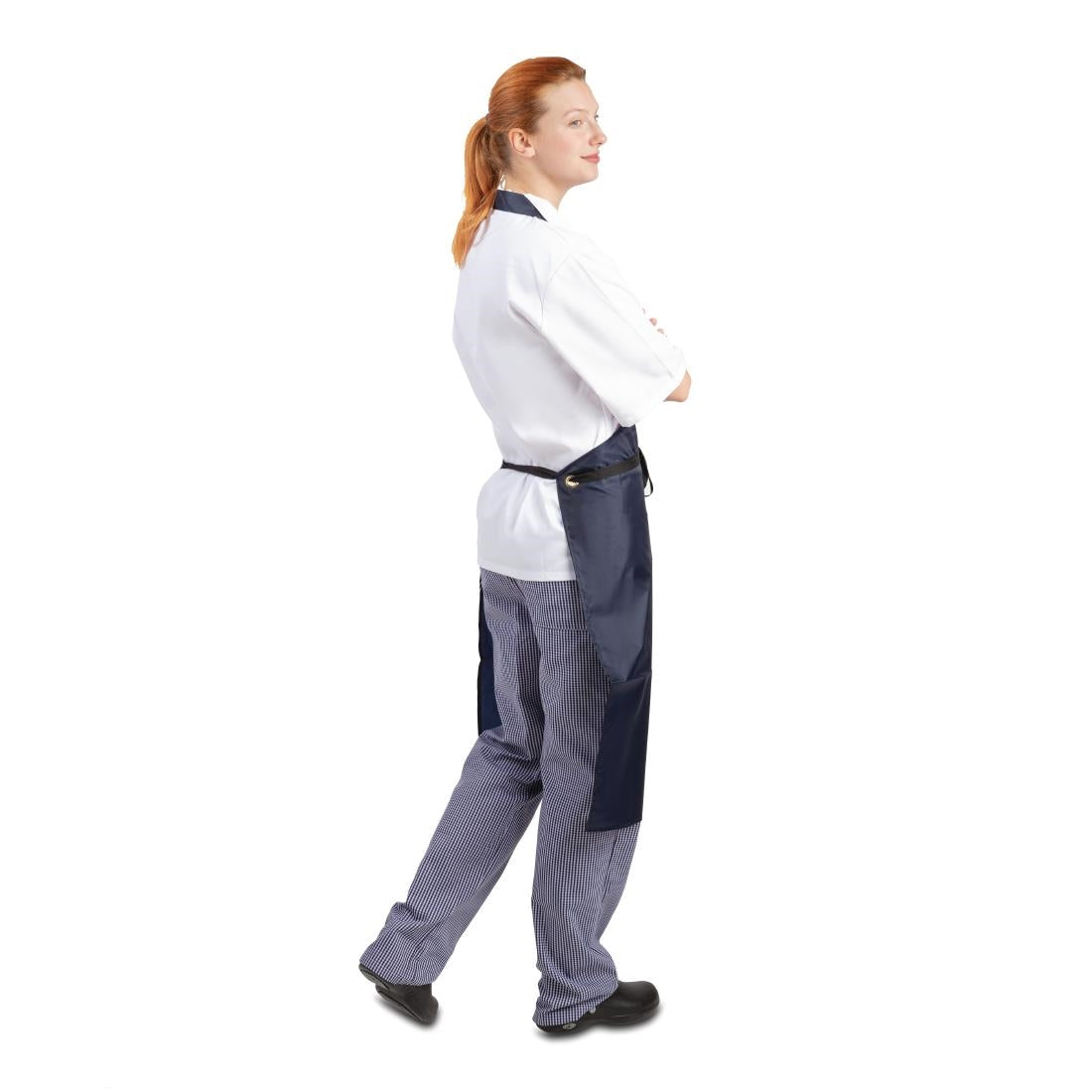 A896 Whites Light Duty Waterproof Bib Apron Blue