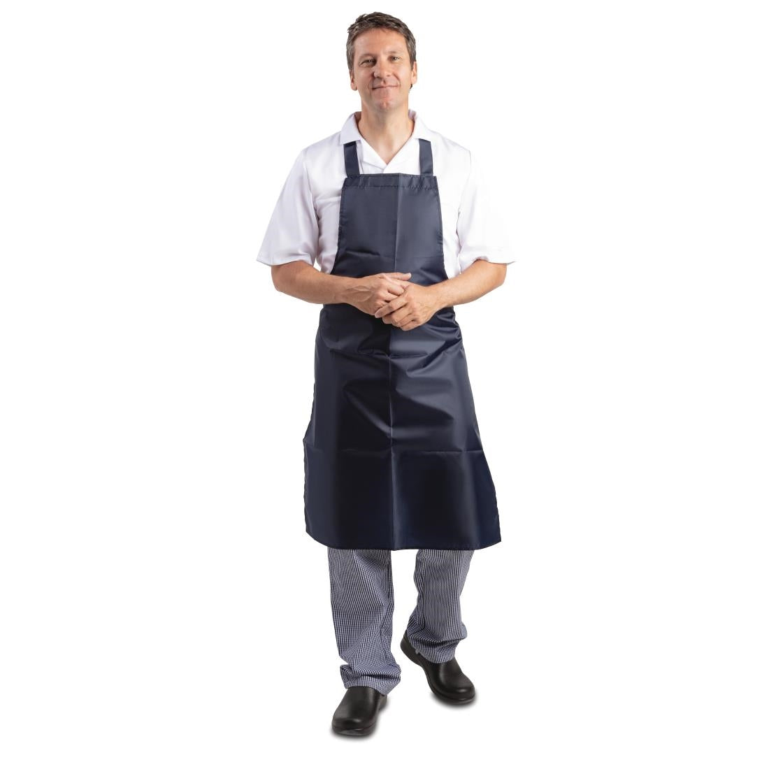 A896 Whites Light Duty Waterproof Bib Apron Blue