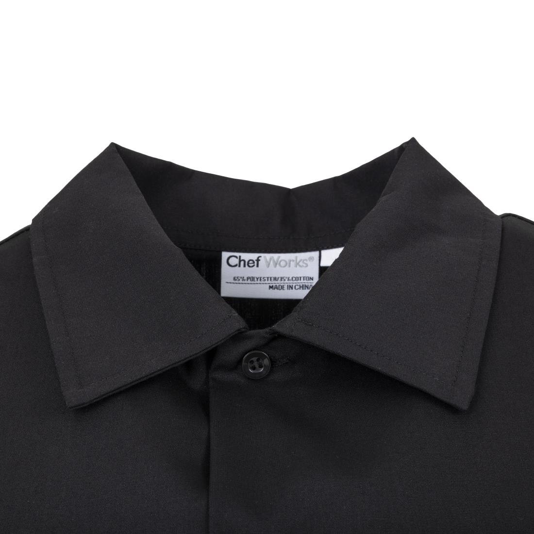 A913-XS Chef Works Unisex Cool Vent Chefs Shirt Black XS