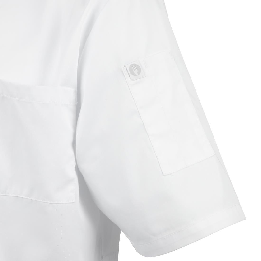 A914-3XL Chefs Works Montreal Cool Vent Unisex Short Sleeve Chefs Jacket White 3XL