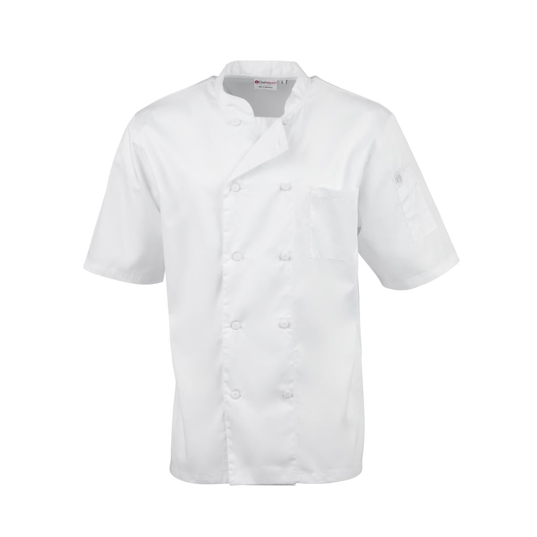 A914-3XL Chefs Works Montreal Cool Vent Unisex Short Sleeve Chefs Jacket White 3XL