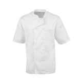 A914-M Chefs Works Montreal Cool Vent Unisex Short Sleeve Chefs Jacket White M