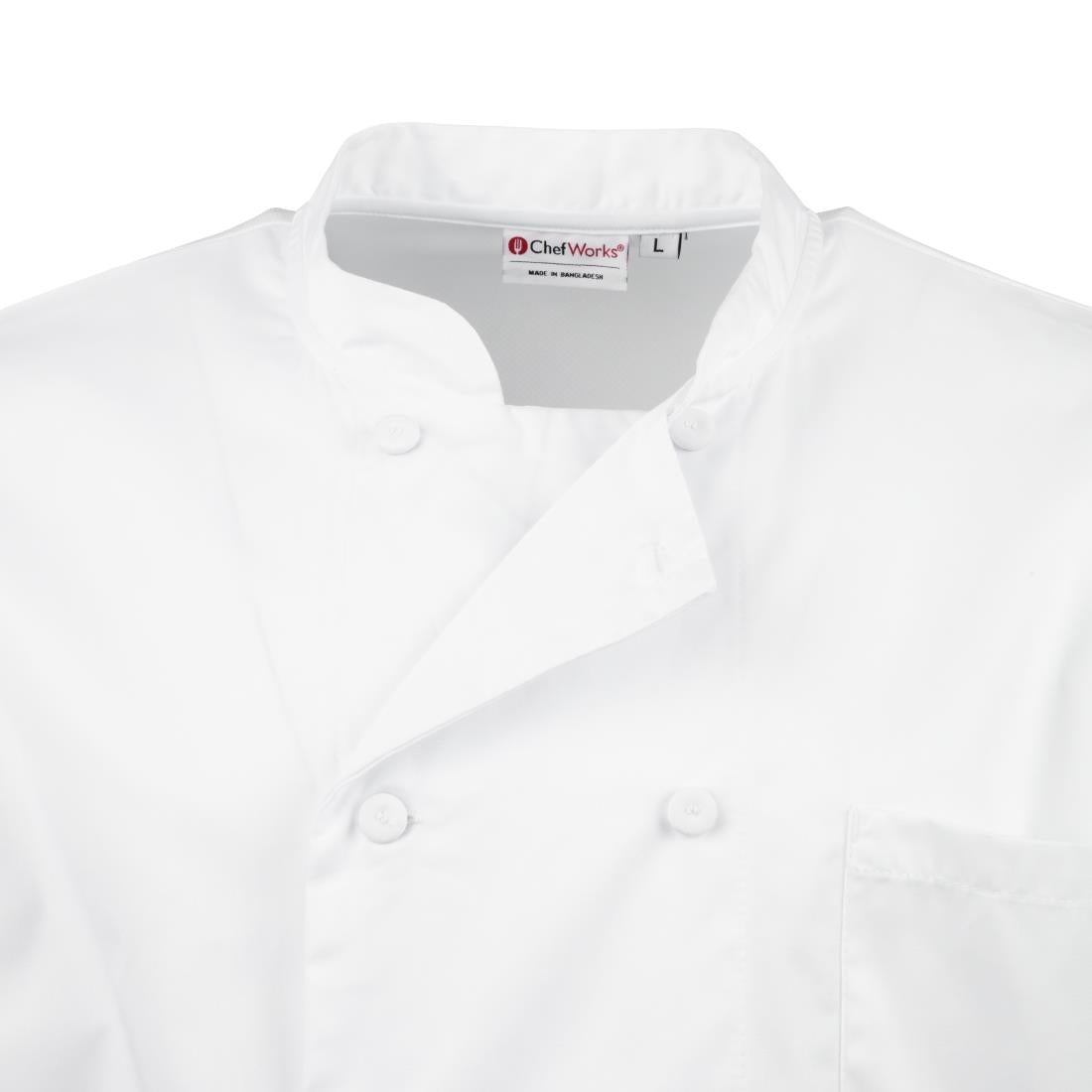 A914-3XL Chefs Works Montreal Cool Vent Unisex Short Sleeve Chefs Jacket White 3XL