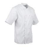 A914-L Chefs Works Montreal Cool Vent Unisex Short Sleeve Chefs Jacket White L