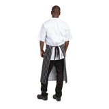 A938 Whites Butchers  Waist Apron Black and White Stripe