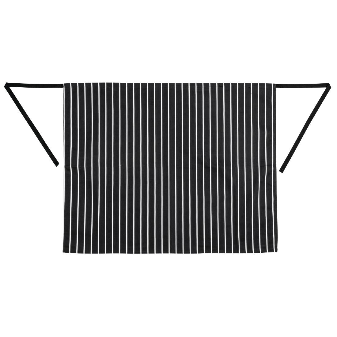 A938 Whites Butchers  Waist Apron Black and White Stripe