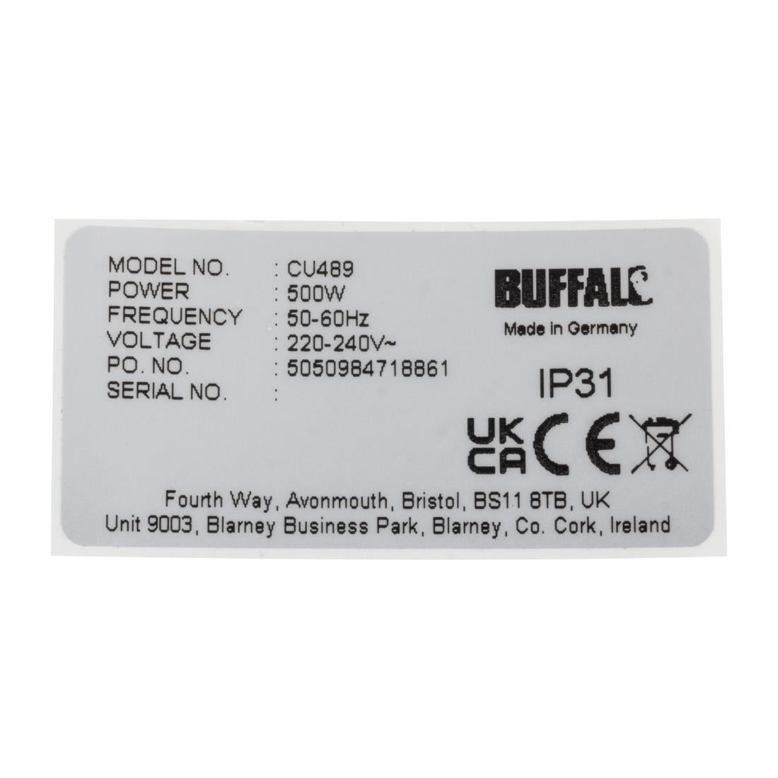 AP475 Buffalo Type Label