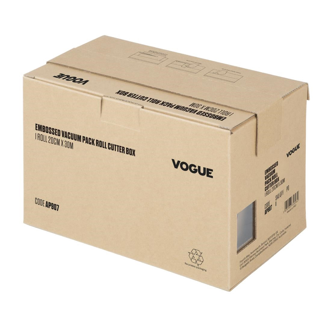 AP907 Vogue Vacuum Pack Roll with Cutter Box (Embossed) 200mm width