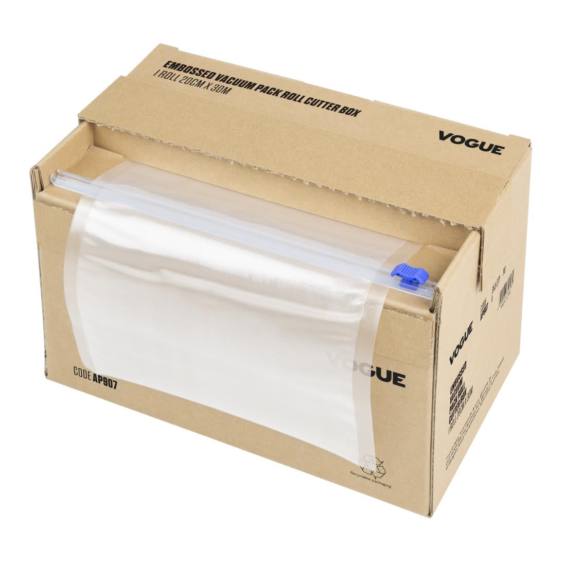 AP907 Vogue Vacuum Pack Roll with Cutter Box (Embossed) 200mm width