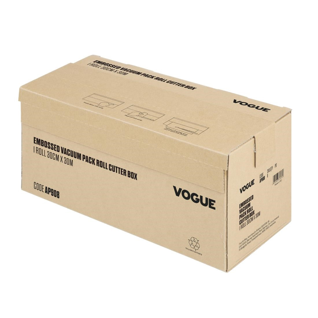 AP908 Vogue Vacuum Pack Roll with Cutter Box (Embossed) 300mm width