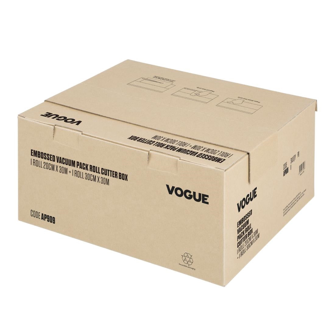 AP909 Vogue Vacuum Pack Roll with Cutter Box (Embossed) 200mm & 300mm Twin Pack