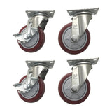 AU501 Buffalo 4 Inch Complete Castors (set 4) for HU198 - JD Catering Equipments Ltd
