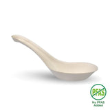 BioCane Chinese Soup Spoon - No-Added PFAS - 14cm - 1,000/ctn - white - BioPak commercial catering consumable
