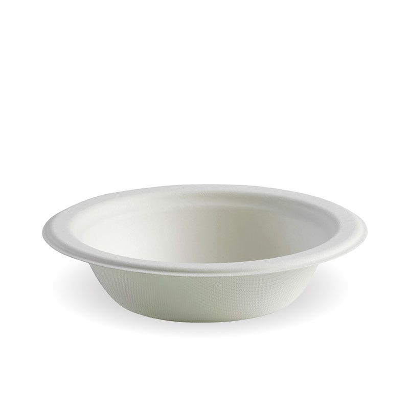 BioCane Bowl - White - No Lid - No-Added PFAS - 390ml / 12oz - 1000/ctn - - BioPak commercial catering consumable