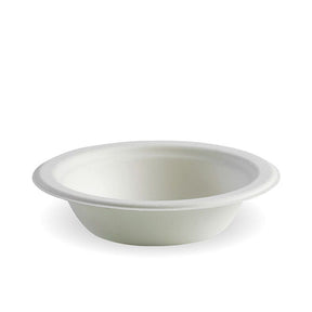 BioCane Bowl - White - No Lid - No-Added PFAS - 390ml / 12oz - 1000/ctn - - BioPak commercial catering consumable