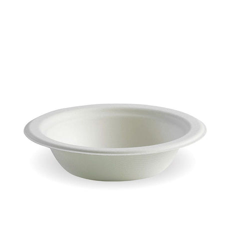 BioCane Bowl - White - No Lid - No-Added PFAS - 390ml / 12oz - 1000/ctn - - BioPak commercial catering consumable