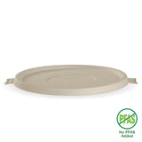 BioCane Bowl Lid - Natural - No-Added PFAS - 800-1,420ml / 24-48oz - 400/ctn - - BioPak commercial catering consumable