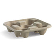 4 Cup BioCup Carrier - 300/ctn - natural - BioPak commercial catering consumable