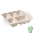 BioCane Takeaway Base 5-Compartment - Natural - Large - No-Added PFAS - 300/ctn - - BioPak commercial catering consumable