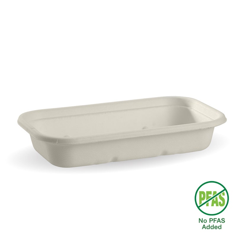 Rectangle BioCane Takeaway Base - White - No-Added PFAS - 750ml - 500/ctn - - BioPak commercial catering consumable