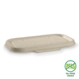 Rectangle BioCane Takeaway Lid - Natural - No-Added PFAS - 750&1,000ml - 500/ctn - natural - BioPak commercial catering consumable