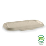 Rectangle BioCane Takeaway Lid - Natural - No-Added PFAS - 750&1,000ml - 500/ctn - natural - BioPak commercial catering consumable