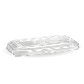 Rectangle PET Takeaway Lid - 750&1,000ml - 500/ctn - clear - BioPak commercial catering consumable