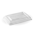 Rectangle RPET Takeaway Lid - 500&600ml - 500/ctn - clear - BioPak commercial catering consumable