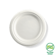 Round BioCane Plate - White - No-Added PFAS - 18cm / 7" - 1000/ctn - white - BioPak commercial catering consumable