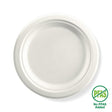 Round BioCane Plate - White - No-Added PFAS - 23cm / 9" - 500/ctn - white - BioPak commercial catering consumable