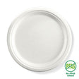 Round BioCane Plate - White - No-Added PFAS - 25cm / 10" - 500/ctn - white - BioPak commercial catering consumable
