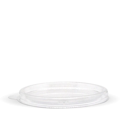 PET Sauce Cup Lid - Clear - 60ml - 1000/ctn - clear - BioPak commercial catering consumable
