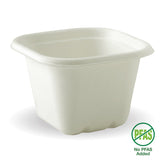 Square BioCane Takeaway Base - White - No-Added PFAS - 630ml - 600/ctn - - BioPak commercial catering consumable