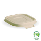 Square BioCane Takeaway Lid - Natural - No-Added PFAS - 280-630ml - 600/ctn - natural - BioPak commercial catering consumable