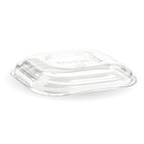 Square PET Takeaway Lid - 280-630ml - 600/ctn - clear - BioPak commercial catering consumable
