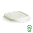 Square BioCane Takeaway Lid - White - No-Added PFAS - 280-630ml - 600/ctn - white - BioPak commercial catering consumable