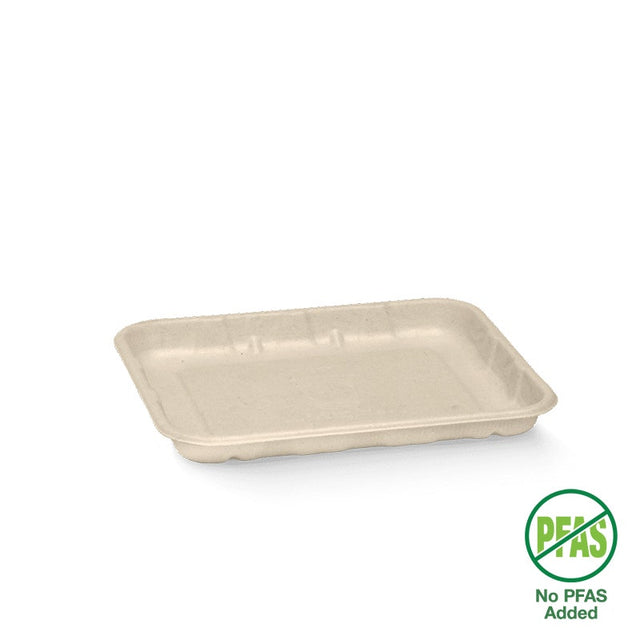 BioCane Produce Tray - Natural - No-Added PFAS - 16x14x2cm / 6"x5 - 1 - BioPak commercial catering consumable