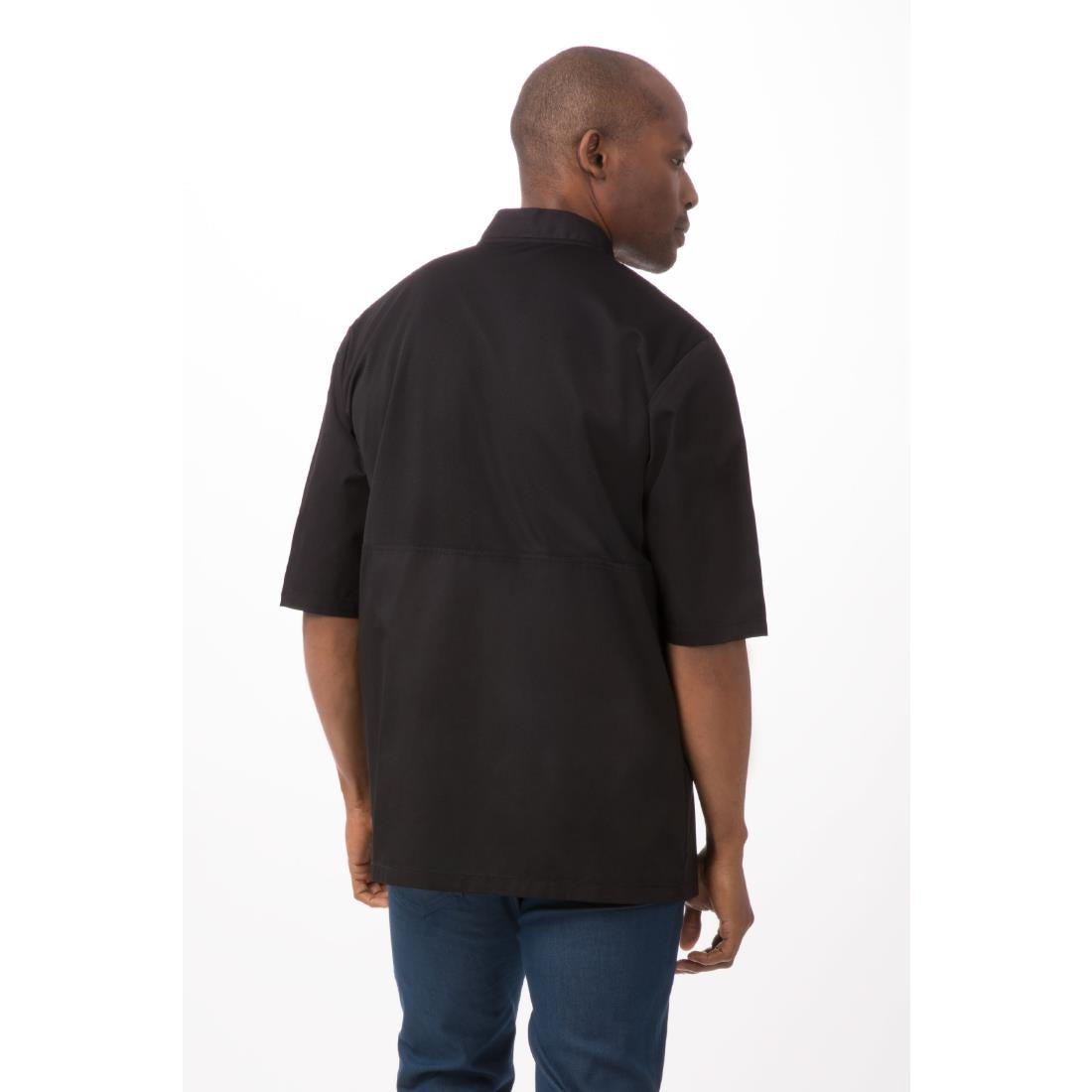 B054 Chefs Works Montreal Cool Vent Unisex Short Sleeve Chefs Jacket Black