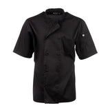 B054 Chefs Works Montreal Cool Vent Unisex Short Sleeve Chefs Jacket Black