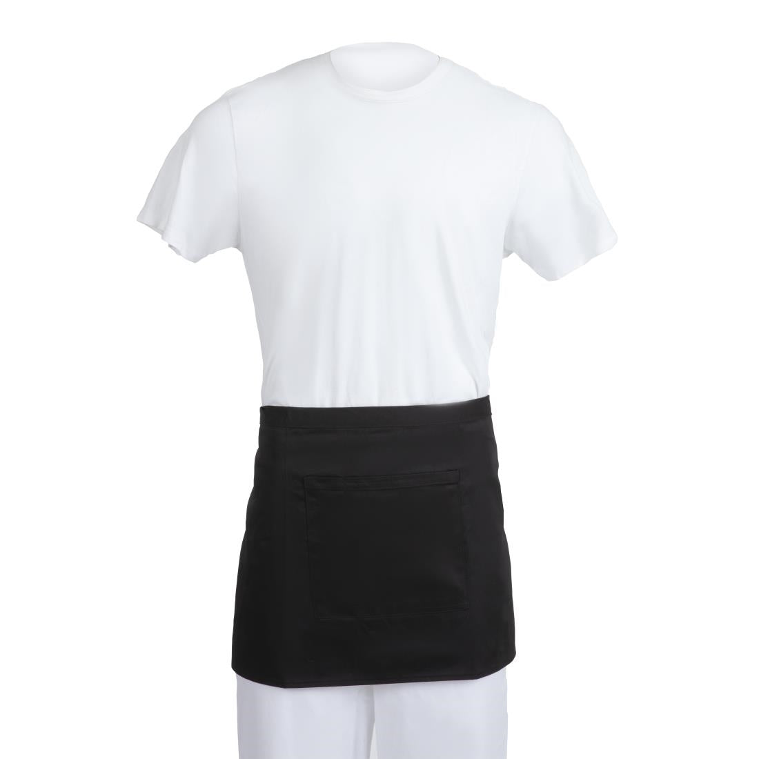 SA844 Whites Waist Apron Polycotton Black - 750x373mm - B131 (Pack 5)